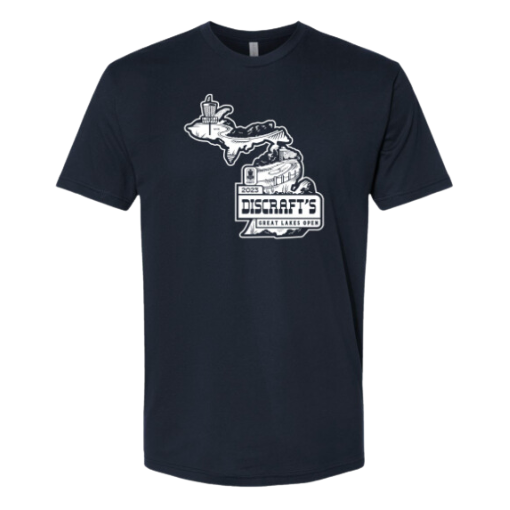 2023 DGLO Shirt Navy Disc Golf Pro Tour