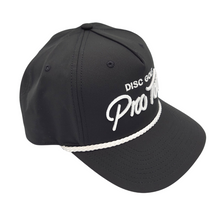 Load image into Gallery viewer, DGPT Script Embroidered Five Panel Rope Snapback - Black