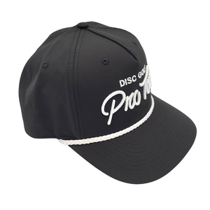 DGPT Script Embroidered Five Panel Rope Snapback - Black