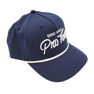 DGPT Script Embroidered Five Panel Rope Snapback - Navy