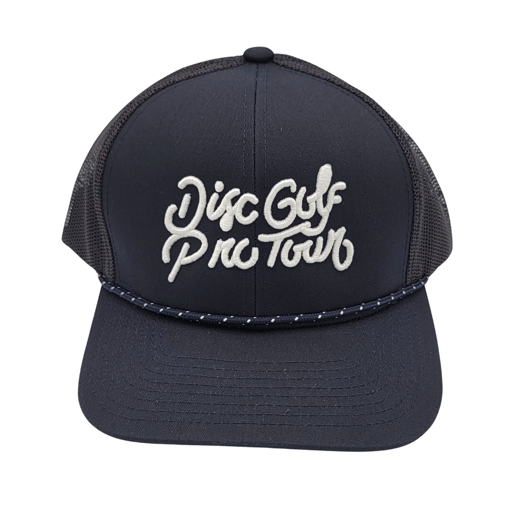 DGPT Script Hat - Navy 3D Embroidered Snapback Trucker