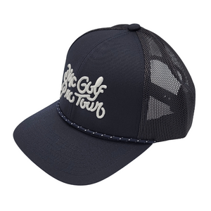 DGPT 3D Embroidered Script - Snapback Trucker Hat - Navy
