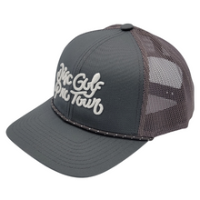 Load image into Gallery viewer, DGPT Script Hat - Graphite 3D Embroidered Snapback Trucker