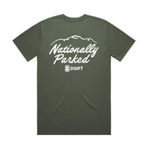 Nationally Parked Script - 100% Cotton T-Shirt - Green