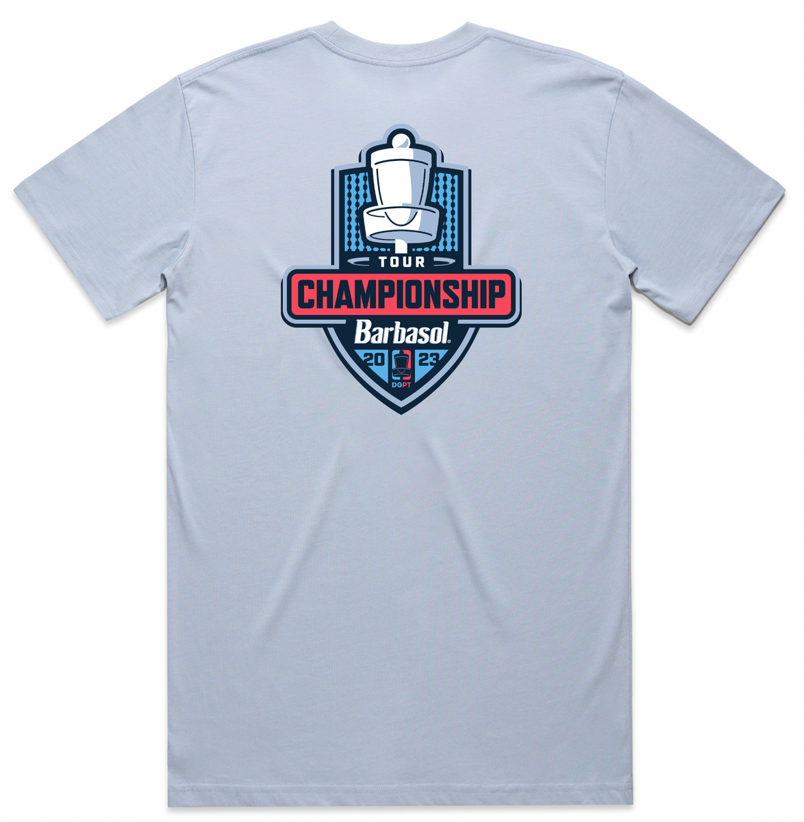 2023 Tour Championship Logo Shirt Light Blue Disc Golf Pro Tour