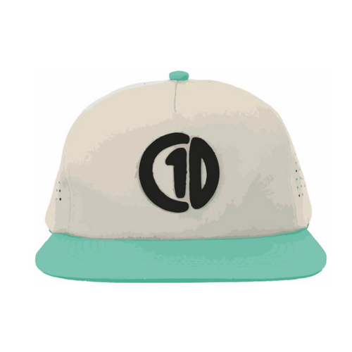 C1D - Perforated Snapback - Khaki/Seafoam