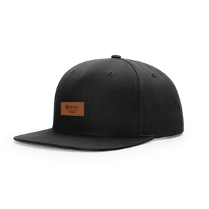 DGPT Leather Patch Flatbill Snapback - Black