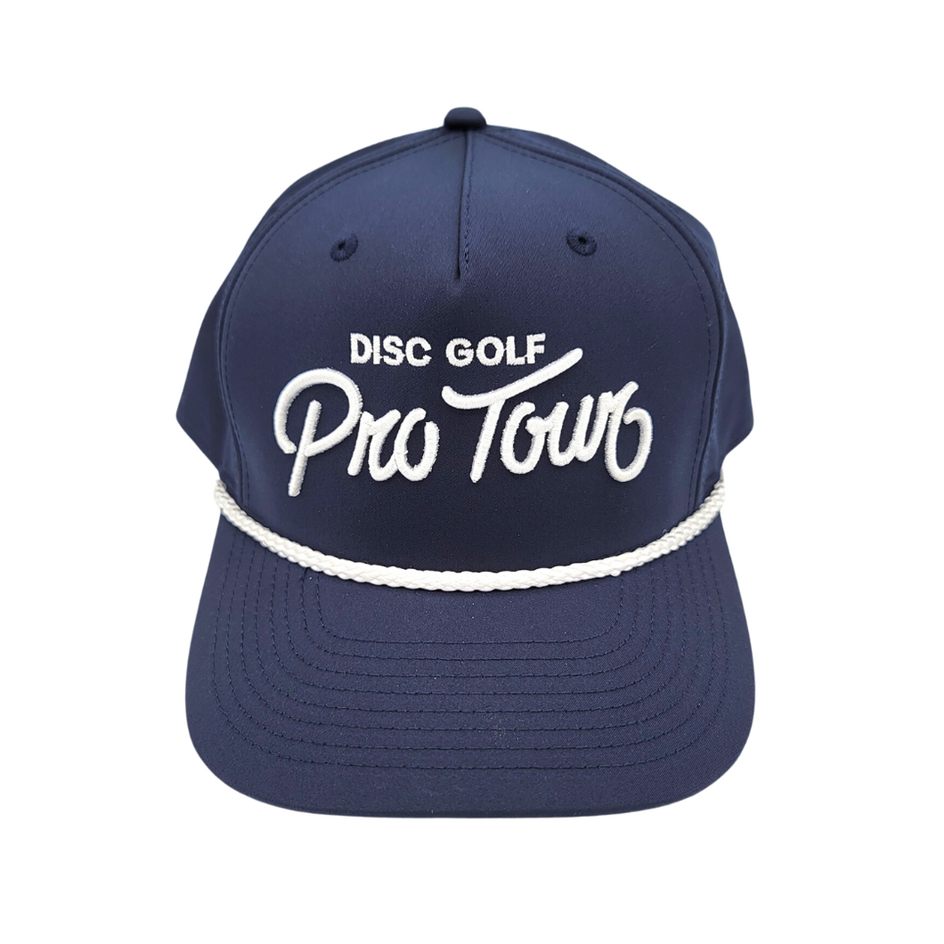 DGPT Script Embroidered Five Panel Rope Snapback - Navy