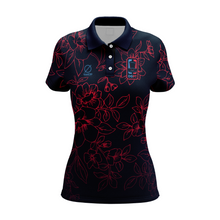 Load image into Gallery viewer, Diameter - Women&#39;s 2022 DGPT Navy Floral Polo (Coral Floral Print)
