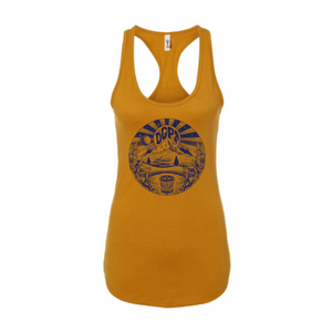 Women's "Nationally Parked" Racerback Tank - Antique Gold