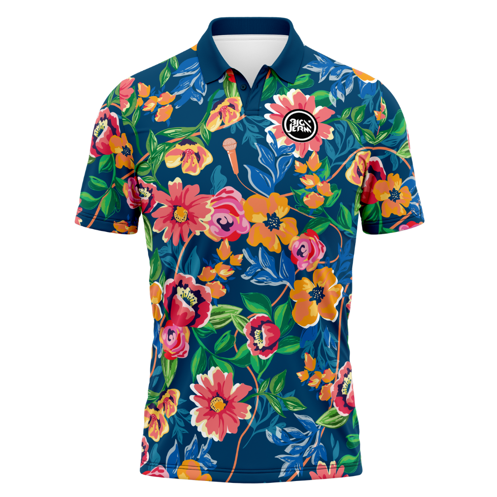 (Men's) Diameter Apparel Big Jerm Floral Polo Disc Golf Pro Tour