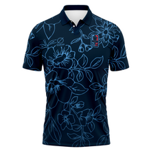 Load image into Gallery viewer, Diameter - Men&#39;s 2022 DGPT Navy Floral Polo (Light Blue Floral Print)